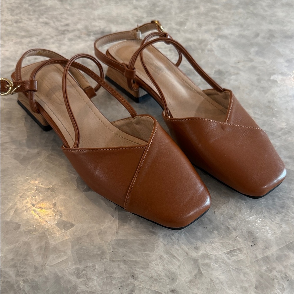 Elegant Brown Women's Slingback Shoes